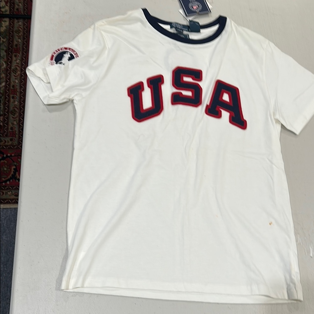 Ralph Lauren White USA Short Sleeve Tee